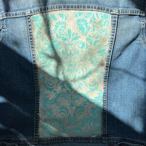 Old Navy Medium Hand Painted Denim Jean Jacket